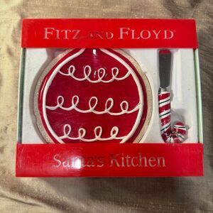 Fitz and Floyd Santa's Kitchen Red Ornament Set